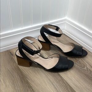 Black Leather Women's Sandals